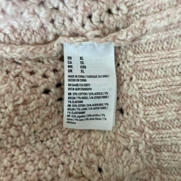 American Eagle Heathered Peach Pink Tunic Sweater Size XL - Picture 6 of 9
